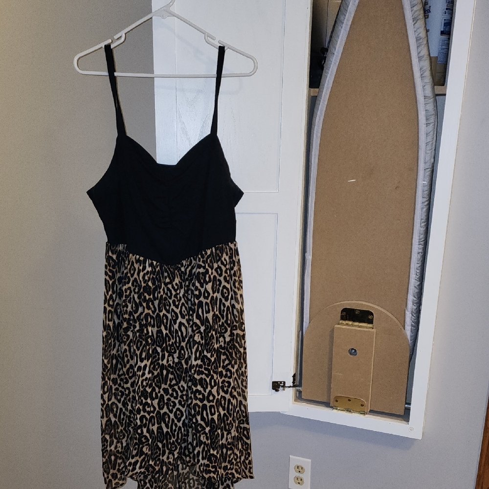 Torrid Black and Leopard High Low Dress